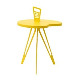 Genie Mod Shaped Metal Side Table (taller Kidney)-lemon
