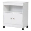 Jaxpety Microwave Storage Cabinet White