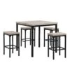 Counter Height 5 Pieces Dining Set In Brown And Black-Benzara -Home Furniture Shop 75f9b76a60604b8ca3fee26b1ebedbc4