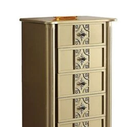 Wood Jewelry Armoire With 5 Drawers In Gold-Benzara -Home Furniture Shop 778ab42a629946cc8289cb79c98382fb