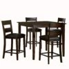 5 Piece Wooden CoUnter Height Table Set, Espresso Brown-Benzara -Home Furniture Shop 77c2fb0131de47be848f59e58421ac3f