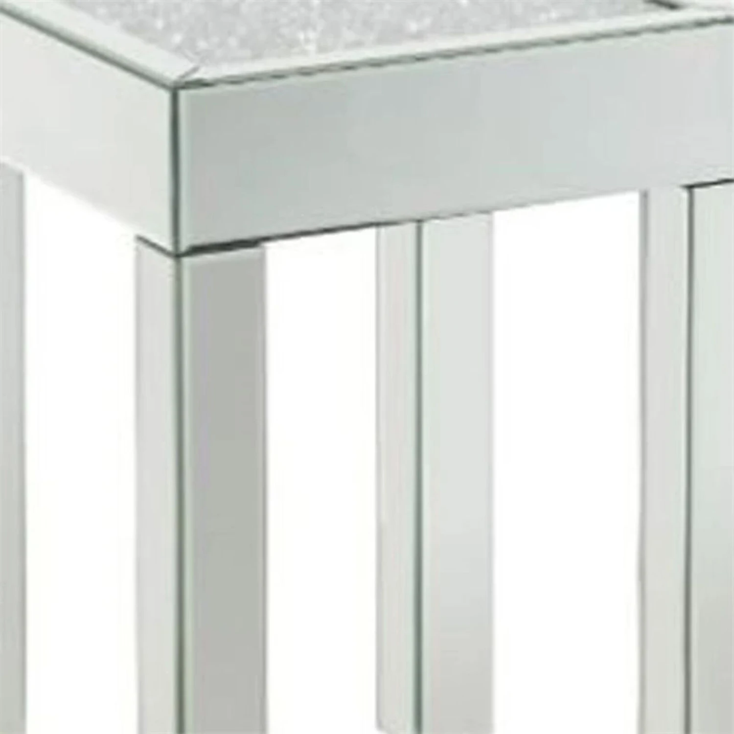 Homezia 24" Silver And Clear Glass Square Mirrored End Table 6 Homezia 24" Silver And Clear Glass Square Mirrored End Table - Image 4