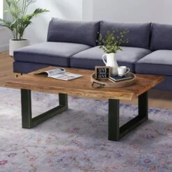 Acacia Sled Base Farmhouse Coffee Table -Home Furniture Shop 7a95184c090545b1bce1a4db121d28df