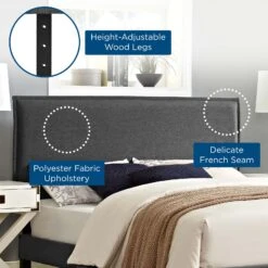 Modway - Camille Full Upholstered Fabric Headboard Gray -Home Furniture Shop 7ac05e1964764c908ddcf8f439023444