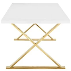 Modway - Sector Dining Table White Gold -Home Furniture Shop 7e3f282b1ecc4faba264766e52aced59