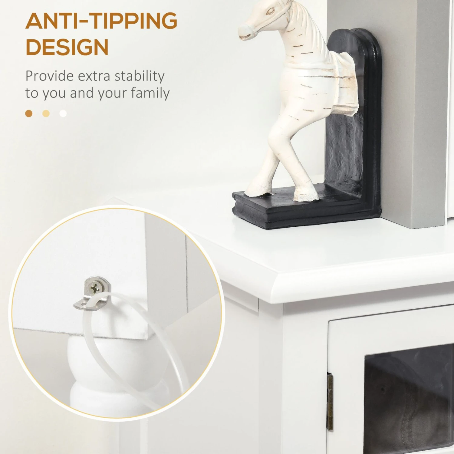 Vintage Console Table With 2 Drawers And Cabinets, Retro Sofa Table For Entryway, Living Room And Hallway, White 8 Vintage Console Table With 2 Drawers And Cabinets, Retro Sofa Table For Entryway, Living Room And Hallway, White - Image 6