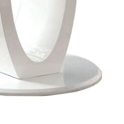 Round Glass Top Counter Height Table With Oval Shaped Base, White-Benzara 10 Round Glass Top Counter Height Table With Oval Shaped Base, White-Benzara -Home Furniture Shop 8188d58f08c4400dbc201cd71017b750