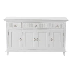 Belen Kox Classic White Buffet Sideboard With 4 Doors And 3 Drawers, Belen Kox
