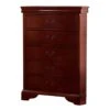 Traditional Style Wooden Chest With Five Drawers, Cherry Brown-Benzara -Home Furniture Shop 82cda71e4bf04fa8a51ad83608454d0a