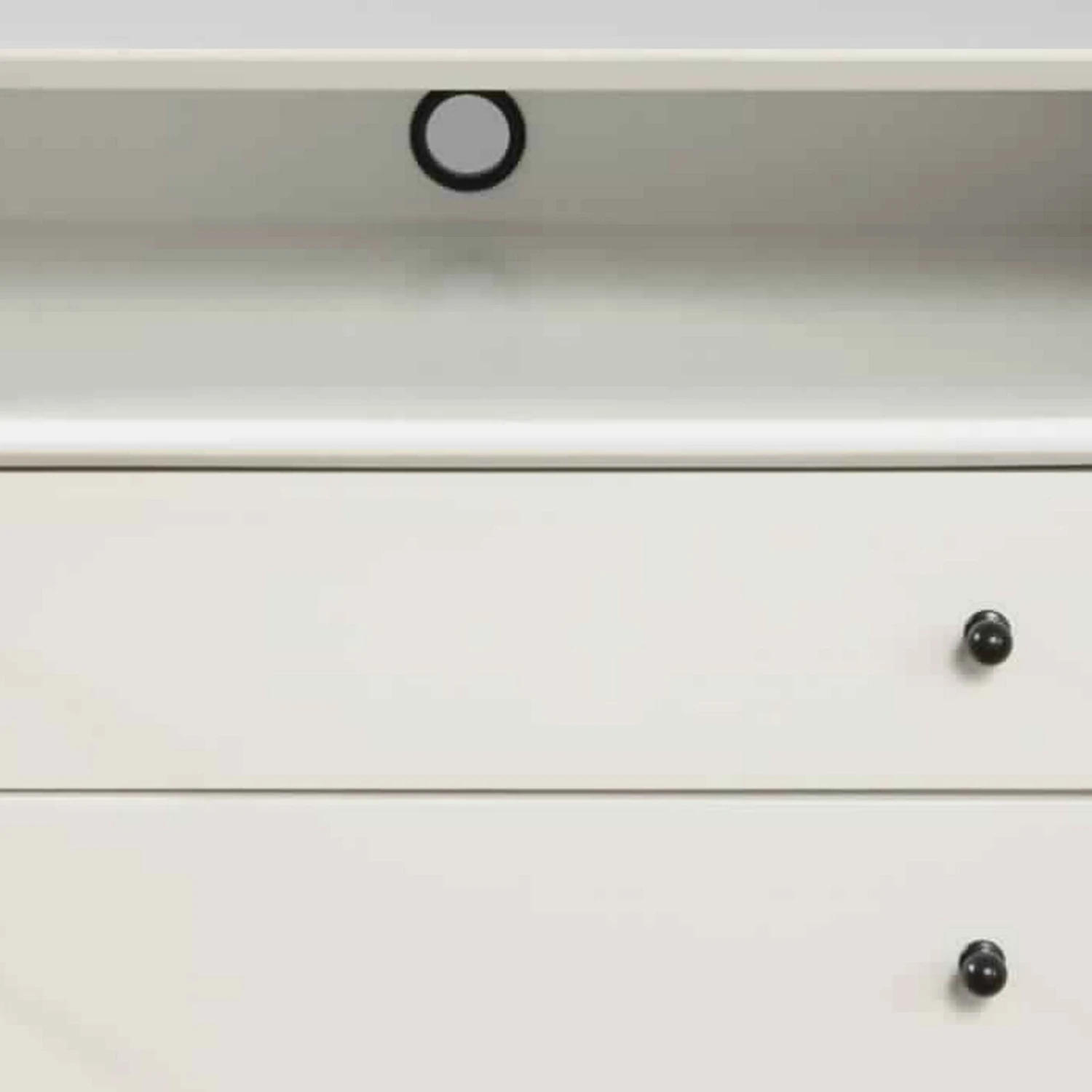 2 Drawer Wooden Nightstand With Open Compartment And Splayed Legs, White-Benzara 4 2 Drawer Wooden Nightstand With Open Compartment And Splayed Legs, White-Benzara - Image 2