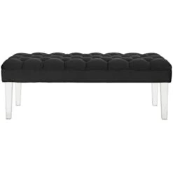 Valet Velvet Bench, Black-Benzara -Home Furniture Shop 860da9be270142aa94e405b1317efedf