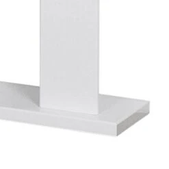 Liam 47 Inch Sofa Console Table, White Wood, Pedestal Base, Black Glass Top-Benzara 10 Liam 47 Inch Sofa Console Table, White Wood, Pedestal Base, Black Glass Top-Benzara -Home Furniture Shop 86bd7f7779d04277954f409f93d43263