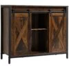 Industrial Sideboard, Buffet Cabinet With Sliding Barn Doors, Storage Cabinets And Adjustable Shelves For Living Room, Rustic Brown -Home Furniture Shop 871c89c9601d4181abd11a000a53399e