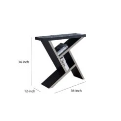 Unique Designed Console Table With Shelf, Dark Brown And Light Brown-Benzara -Home Furniture Shop 8918c1ba394a48d1a49f206bc6f707b5