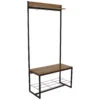 Sunnydaze Decor Sunnydaze Industrial MDP Hall Tree With Coat/Shoe Rack - Brown - 67 In -Home Furniture Shop 8acf7afb538241cc90d872de8dfa5c98