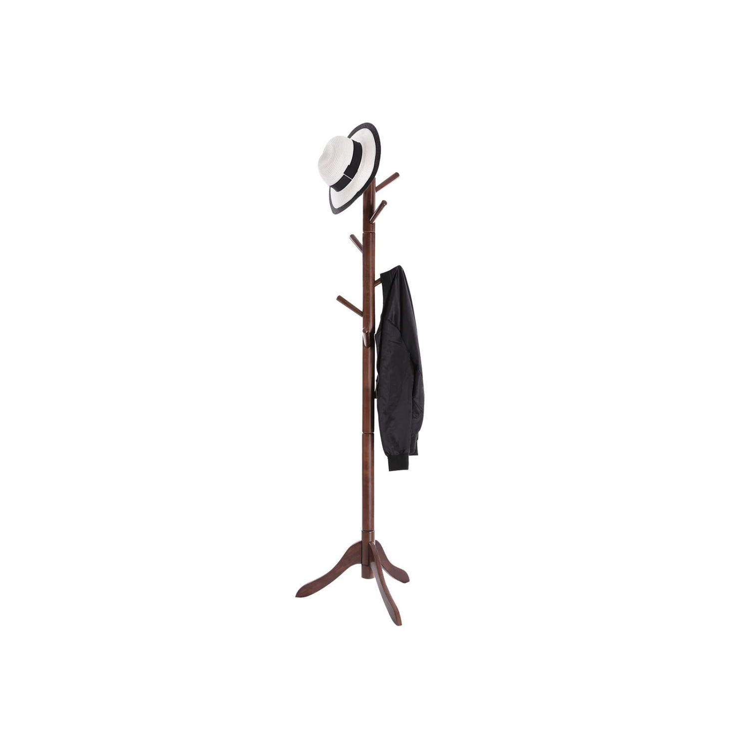 BreeBe Walnut Wooden Free-Standing Coat Stand 8 BreeBe Walnut Wooden Free-Standing Coat Stand - Image 6