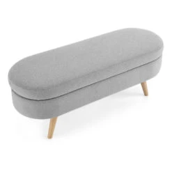 Ottoman Oval Storage Bench, Rubber Wood Legs, Grey(43.5“x16”x16“) 15 Ottoman Oval Storage Bench, Rubber Wood Legs, Grey(43.5“x16”x16“) -Home Furniture Shop 8ba04d2d89f54181b1be5a2498773b09