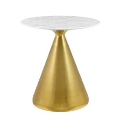 Modway - Tupelo 28" Artificial Marble Dining Table Gold White