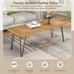 Modern Coffee Table, Easy Assembly Tea Table, Chevron Pattern For Living Room -Home Furniture Shop 8dad82ffbac8493999622383ad0bb2c5