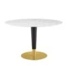 Modway - Zinque 47" Artificial Marble Dining Table Gold White -Home Furniture Shop 8e74c0c7771349c692fb7d6e9c60120f