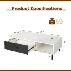 Modern 2-Tier Coffee Table Accent Cocktail Table With Storage -Home Furniture Shop 8f76dac868ea49ebbed1aea109a70a6b