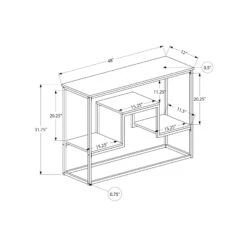 Monarch Specialties I 3580 Accent Table, Console, Entryway, Narrow, Sofa, Living Room, Bedroom, Metal, Laminate, Grey, Black, Contemporary, Modern -Home Furniture Shop 91dbdae4de1344e7ade0007d6fb31932