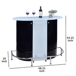 Contemporary Bar Unit With Frosted Glass Top, White And Black - Benzara -Home Furniture Shop 92a93e2063ac480abcf2138f1152ec69