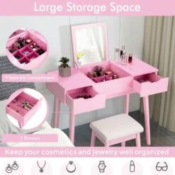 Makeup Vanity Table Set With Flip Top Mirror And 2 Drawers 9 Makeup Vanity Table Set With Flip Top Mirror And 2 Drawers -Home Furniture Shop 9797f5bd9ffa4b47a3b6c9bd502e094a