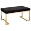 Astonishing Bench, Black Fabric & Gold- Benzara -Home Furniture Shop 97f67257e5c145b2acfb57bb2ee0cc79