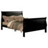 Paneled Eastern King Bed With Sleigh Headboard And Footboard, Black-Benzara 2 Paneled Eastern King Bed With Sleigh Headboard And Footboard, Black-Benzara -Home Furniture Shop 9927b3b412dc48899157064f67452e61