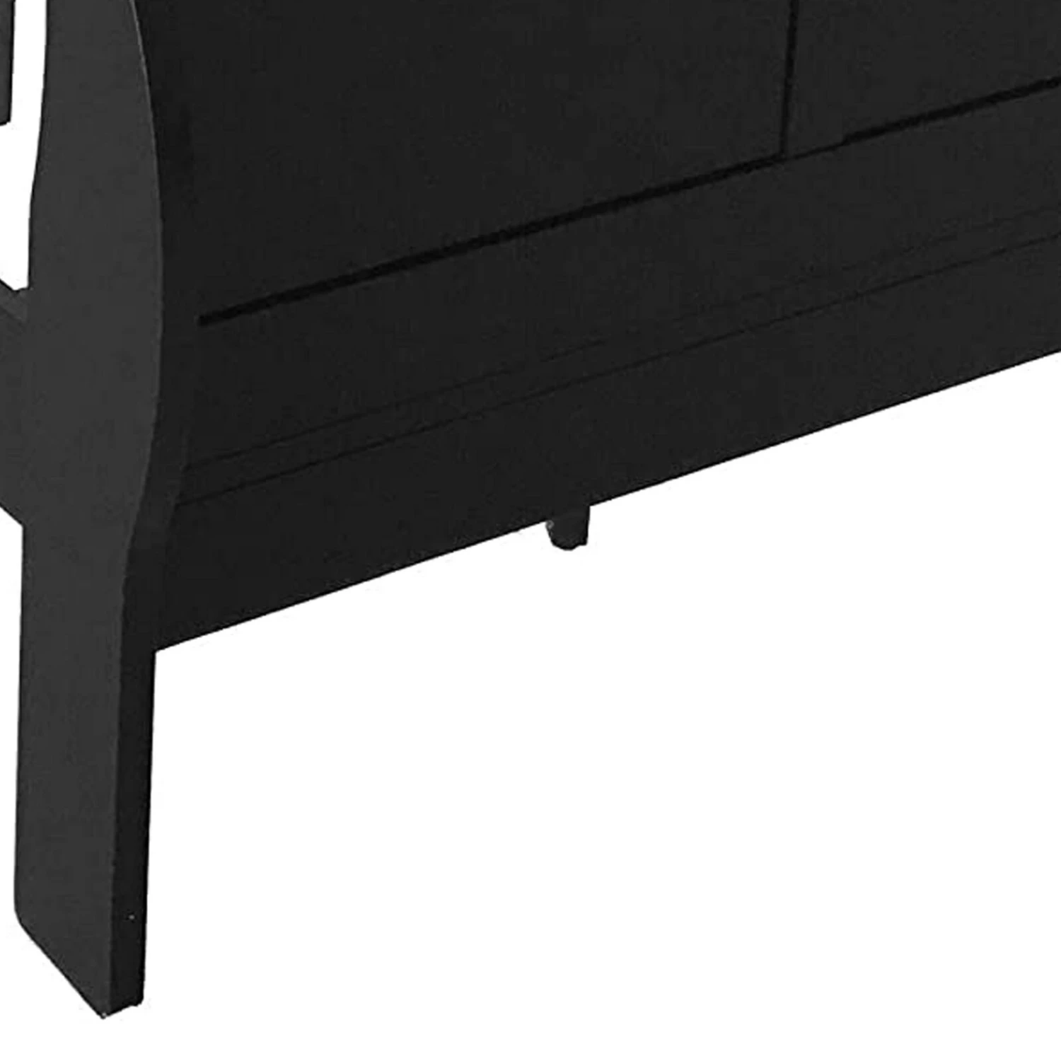 Paneled Eastern King Bed With Sleigh Headboard And Footboard, Black-Benzara 4 Paneled Eastern King Bed With Sleigh Headboard And Footboard, Black-Benzara - Image 2