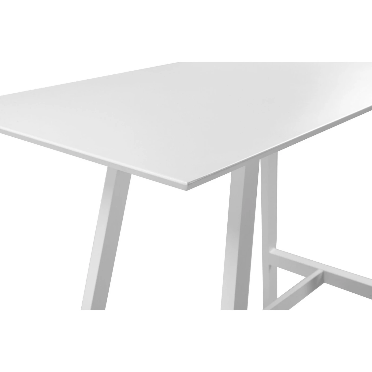 Keli 43 Inch Bar Table, Classic White Aluminum Frame, Rectanglular Top-Benzara 5 Keli 43 Inch Bar Table, Classic White Aluminum Frame, Rectanglular Top-Benzara - Image 3