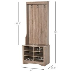 Coat Rack Wooden Hall Tree Storage Organizer Shoe Bench With Shoe Rack 3 Hooks For Hallway Or Living Room, Brown 10 Coat Rack Wooden Hall Tree Storage Organizer Shoe Bench With Shoe Rack 3 Hooks For Hallway Or Living Room, Brown -Home Furniture Shop 9a2ed87cd63241b0aa7367f8c4c15332