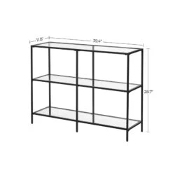 BreeBe Black Frame Glass Console Table With Shelves -Home Furniture Shop 9c8a6d73fba947c4a820be2cd9293f2c