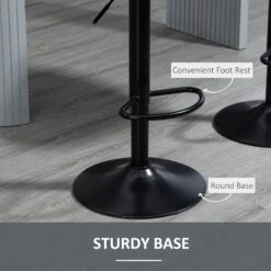Bar Stools, Bar Stools With Backs, Foot Rest, Round Base And Soft Upholstery For Kitchen, Bar, Swivel Bar Stools, Grey -Home Furniture Shop 9f296542d7004ce5a3cf090baeb0b20b