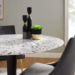 Modway - Zinque 47" Round Terrazzo Dining Table Gold White 13 Modway - Zinque 47" Round Terrazzo Dining Table Gold White -Home Furniture Shop 9fa441772e3245d0b4ea8c45f69381cb