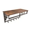 26 Inch Industrial Metal Frame Wall Mount Coat Rack, 5 Hooks, 1 Shelf, Rustic Brown, Black-Benzara -Home Furniture Shop 9fe089b2219143daa6021c3f8fb06704