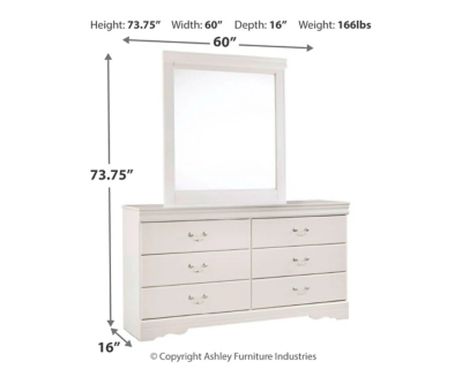 Ashley Anarasia Dresser And Mirror 5 Ashley Anarasia Dresser And Mirror - Image 3
