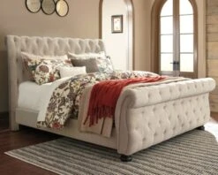 Ashley Willenburg King Upholstered Sleigh Bed