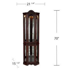 Hattie Lighted Corner Curio -Home Furniture Shop SEIFL CM0696 10