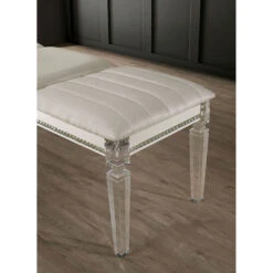 Leatherette And Wood Bench In Pearl White Finish 11 Leatherette And Wood Bench In Pearl White Finish -Home Furniture Shop a15f8ebe92a84750b78300da6a1e56f0