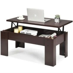 QuikFurn Farmhouse Lift-Top Coffee Table Laptop Desk In Espresso Brown Wood Finish 10 QuikFurn Farmhouse Lift-Top Coffee Table Laptop Desk In Espresso Brown Wood Finish -Home Furniture Shop a18b94c94b774302a3161ec6207e6609