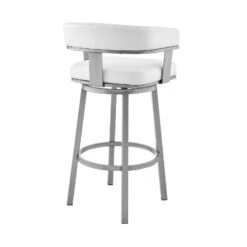 Jack 26 Inch Counter Height Bar Stool, Swivel Chair, Faux Leather, White-Benzara 10 Jack 26 Inch Counter Height Bar Stool, Swivel Chair, Faux Leather, White-Benzara -Home Furniture Shop a243877b2ec4411baddce2651b5a532d