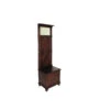 Molded Wooden Frame Hall Tree With Lift Top Box And Mirror Insert, Brown-Benzara -Home Furniture Shop a2b227c71c964520a7da0dbe90f3a365