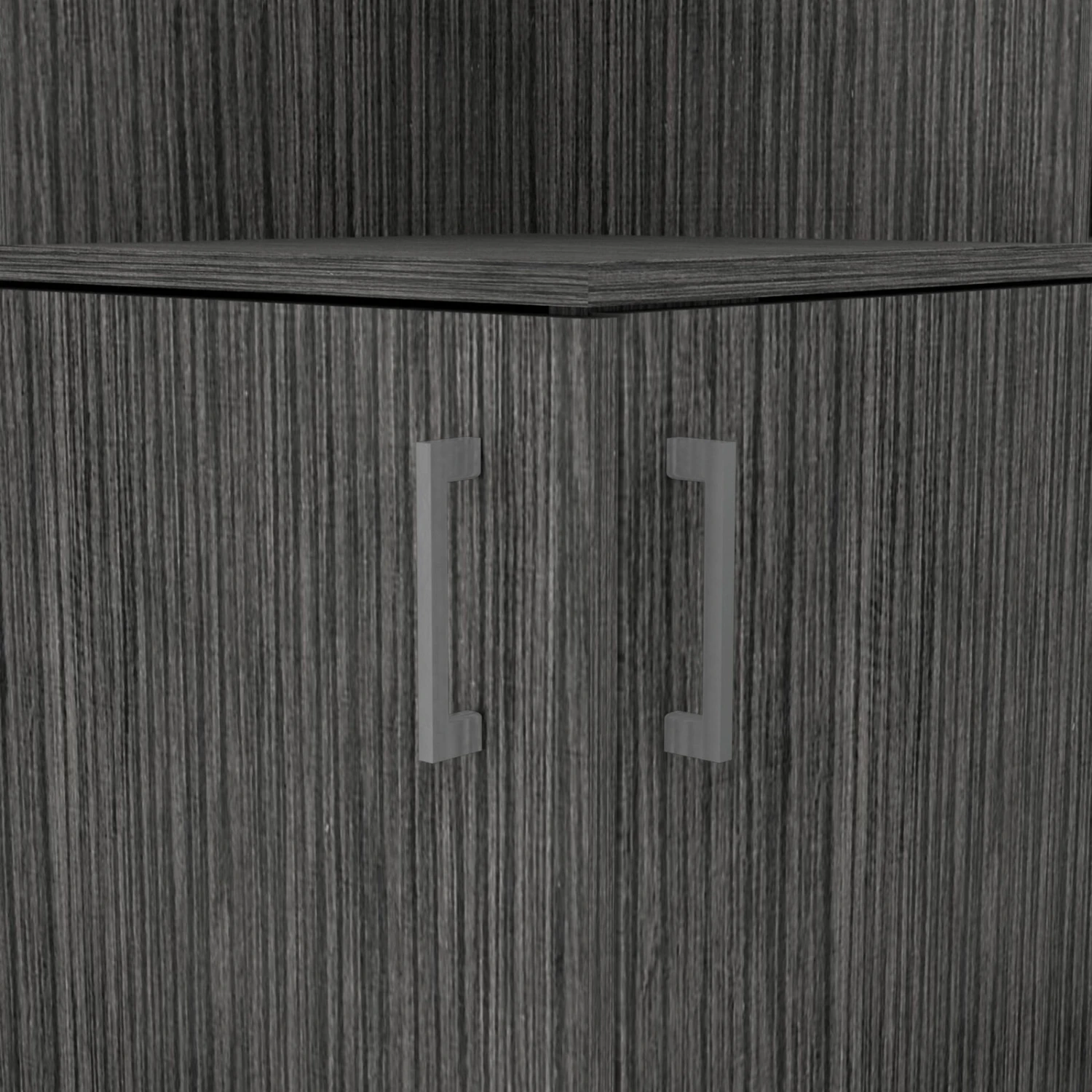 DEPOT E-SHOP Egina Corner Bar Cabinet, Two External Shelves, Smokey Oak 6 DEPOT E-SHOP Egina Corner Bar Cabinet, Two External Shelves, Smokey Oak - Image 4