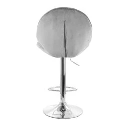 Elama 2 Piece Diamond Tufted Velvet Material Adjustable Bar Stool In Gray With Chrome Trim And Base -Home Furniture Shop a9a70076c97a4dba867f498b147c5e1e