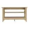 DEPOT E-SHOP Mason Storage Bench, Two Open Shelves, Light Oak