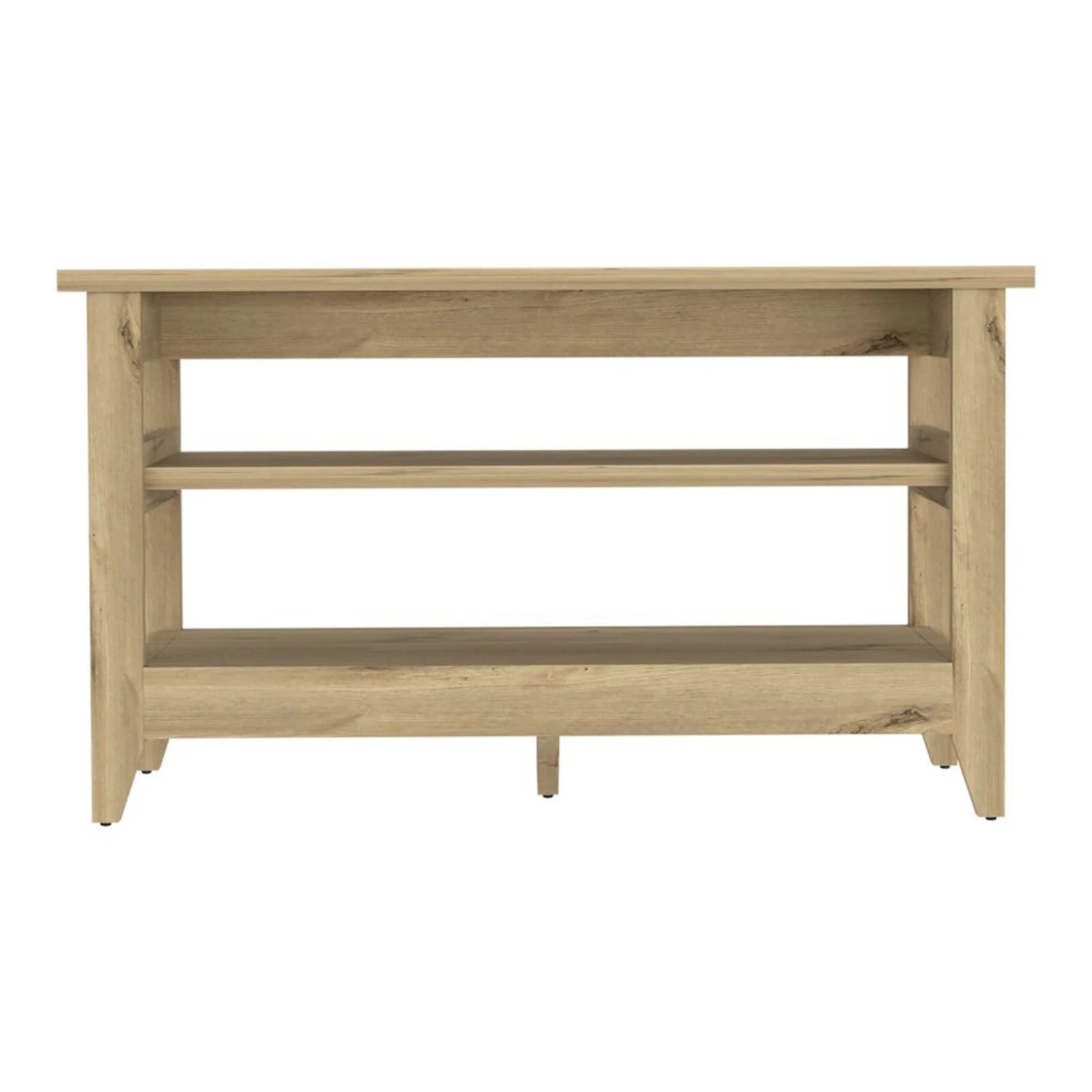 DEPOT E-SHOP Mason Storage Bench, Two Open Shelves, Light Oak 3 DEPOT E-SHOP Mason Storage Bench, Two Open Shelves, Light Oak