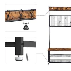 BreeBe Industrial Free Standing Coat Rack Bench 14 BreeBe Industrial Free Standing Coat Rack Bench -Home Furniture Shop ab8d6a5deefe4fb48c44f4d24181659d