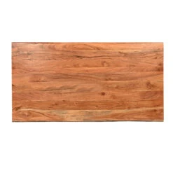 67 Inch Rectangular Dining Table With Crossed Black Metal Legs And Natural Brown Faux Live Edge Acacia Wood Top-Benzara -Home Furniture Shop ae3b8c49f0e54090a4376bc428d84558